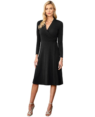 HotSquash London Women's Long Sleeve Wrap Dress