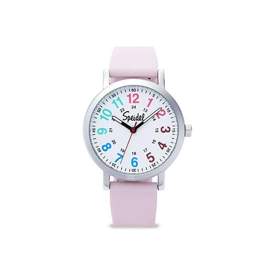 Speidel The Original Scrub Watch with Multicolored Dial for Medical Professionals & Students in Light Pink