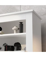 Famapy White Headboard Shelf with Socket Adapter Usb Interface, Shelves