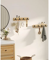 Slickblue Set of 2 Coat Racks Wall Mount with 8 Double Metal Hooks