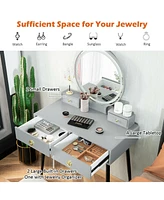 Sugift Vanity Table Set with Mirror