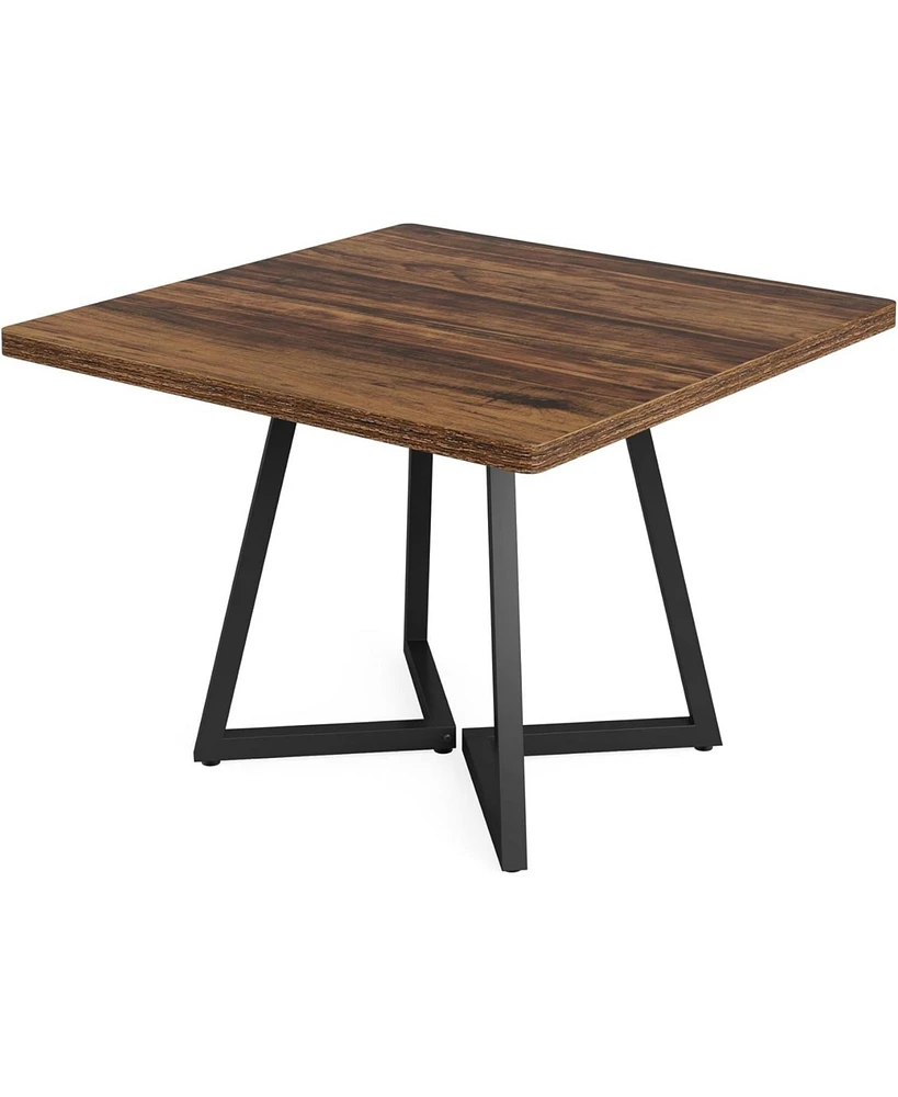 Tribesigns Square Dining Table for 4, 31.5" Industrial Dinner Table with Metal Base, Wood Kitchen Table for Dining Room, Small Space, Apartment, Rusti