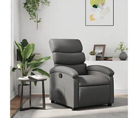 Recliner Chair Gray Faux Leather
