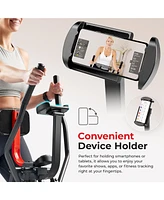 Sunny Health & Fitness Smart Air Walk Cross Trainer Elliptical Machine Glider w/Performance Lcd Monitor, Low-Impact, 30 Inch Stride and Exclusive Sunn