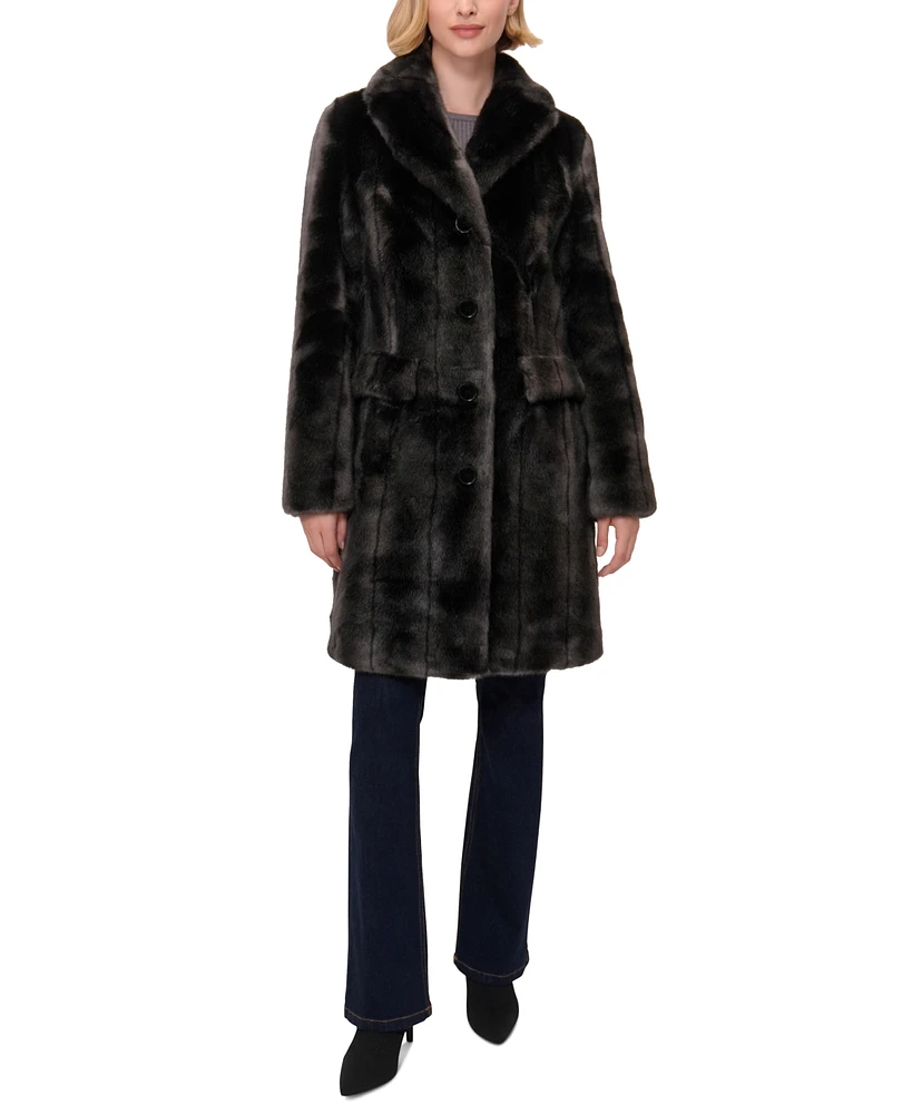 Jones New York Women's Faux-Fur Single-Breasted Blazer Coat