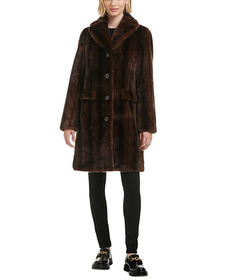 Jones New York Women's Faux-Fur Single-Breasted Blazer Coat