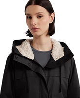 Hunter Women's Hooded Water-Repellent Canvas A-Line Coat