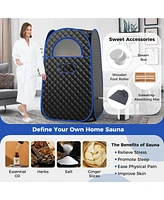 Sugift Full-Body Personal Sauna Tent with 1000W 3L Steam Generator-Black