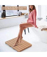 Sugift Waterproof Hips Bath Spa Shower Mat with Non Slip Foot Pads-Brown