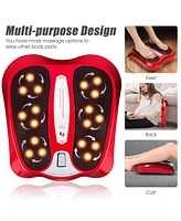 Sugift Shiatsu Heated Electric Kneading Foot and Back Massager-Red