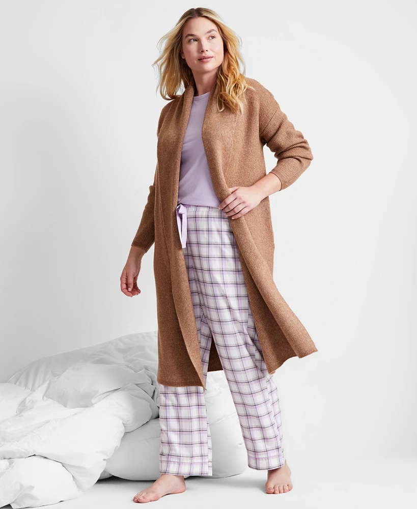 State of Day Women's Knit Long-Sleeve Duster Robe, Created for Macy's