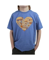 La Pop Art Boys Thanksgiving Heart Word T-Shirt