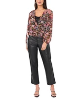 Vince Camuto Women's Floral-Printed Faux-Wrap Top