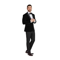 Gino Vitale Men's Slim-Fit Velvet Shawl Lapel Tuxedo Set