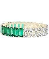 Audrey by Aurate Lab-Grown Emerald (1-1/2 ct. t.w.) & White Sapphire Statement Ring Gold Vermeil, Created for Macy's