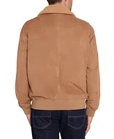 Sam Edelman Men's Fleece-Collar Suede Bomber Jacket