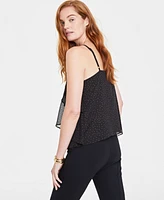 On 34th Women's V-Neck Tiered Chiffon Camisole Top, Created for Macy's