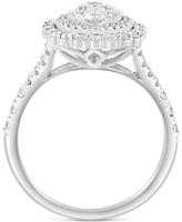 Effy Diamond Oval Halo Cluster Ring (1-1/4 ct. t.w.) in 14k White Gold