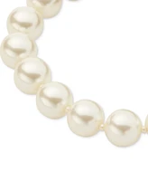 Kate Spade New York Gold-Tone Velvet Bow Imitation Pearl Stretch Bracelet