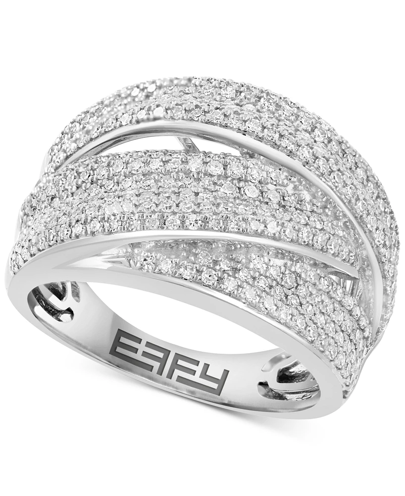 Effy Diamond Pave Triple Crossover Statement Ring (1 ct. t.w.) in 14k White Gold