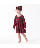 Gerber Toddler Girls Holiday Plaid About You Long Sleeve Dress