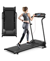 Skonyon 1.0 Hp Electric Mobile Power Foldable Treadmill with Operation Display for Home
