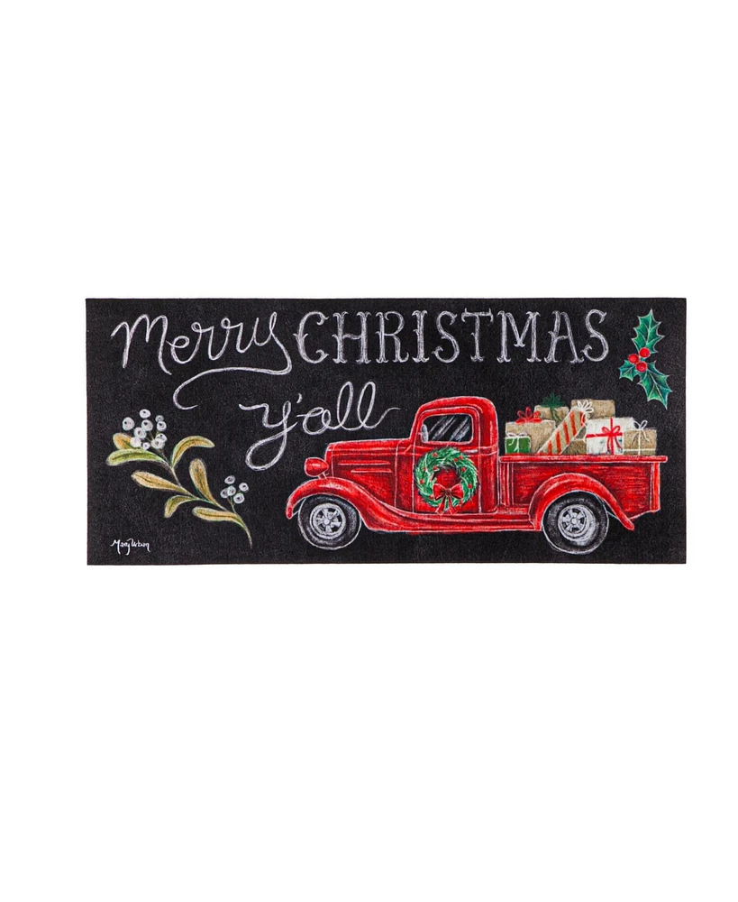 Evergreen Merry Christmas Y'all Red Truck Sassafras Switch Mat