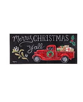 Evergreen Merry Christmas Y'all Red Truck Sassafras Switch Mat