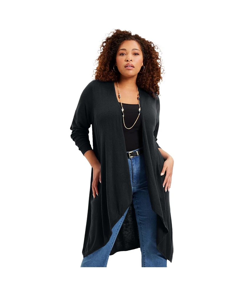 June + Vie Plus High-Low Cardigan