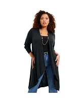 June + Vie Plus Size June + Vie High-Low Cardigan