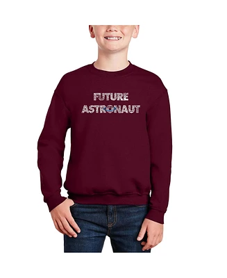 La Pop Art Boys Future Astronaut Word Crewneck Sweatshirt