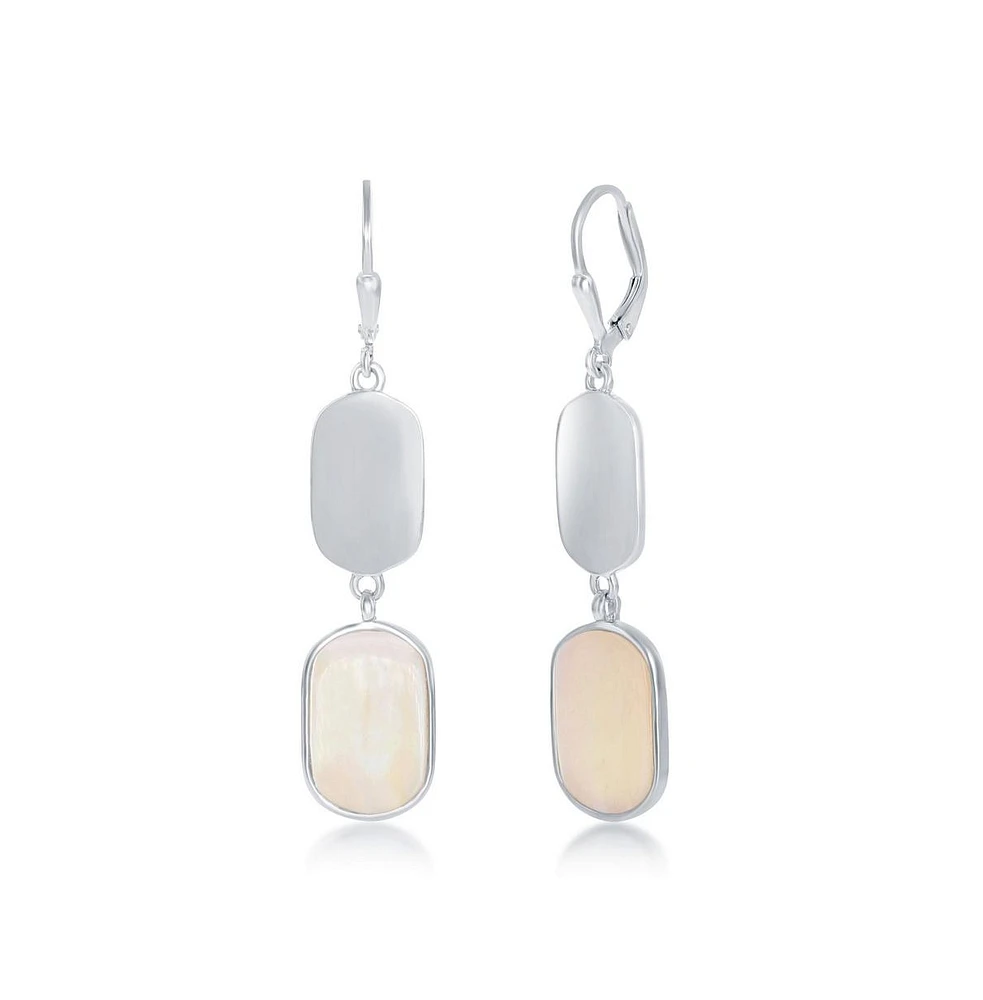 Simona Sterling Silver Polsihed and White Mother of Pearl Earrings