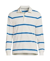 Lands' End Men's Long Sleeve Textured Rugby Polo