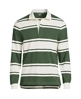 Lands' End Men's Long Sleeve Textured Rugby Polo