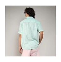 Men's Mint Green Embroidered Zig-Zag Shirt
