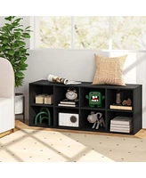 Costway 8 Cubbies Shoe Bench with 500 Lbs Weight Capacity Cubby Rack Storage Cabinet