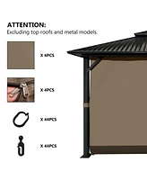 Aoodor Gazebo Curtain Replacement-Universal 4-Panel Sidewalls 10'x13',Patio Privacy Curtains with Double Zipper,Uv Resistant,Perfect for Outdoor Canop