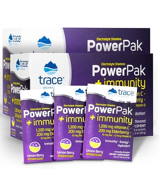 Trace Minerals Power Pak Electrolyte + Immunity Boost Drink Packets | 1200 mg Vitamin C, Elderberry, Zinc, D3, B6, B12 | Immunity, Hydration, & Energy