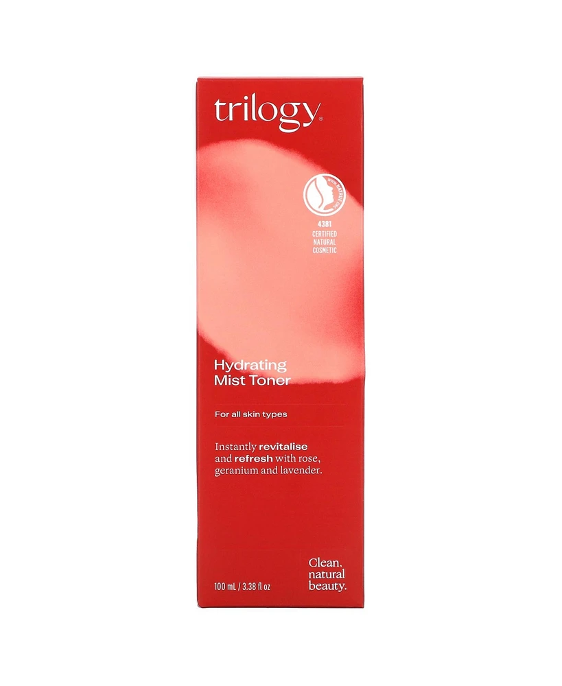Trilogy Hydrating Mist Toner, 3.38 Fl Oz - For All Skin Types