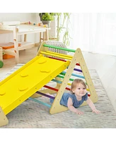 Inolait 3 in 1 Wooden Set of 2 Triangle Climber with Ramp for Slid
