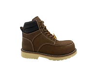 Safa Men's 6" Brown Leather Defined Heel Cap Toe Work Boot