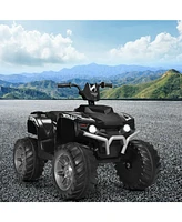 Sugift 12V Kids Ride on Atv with Led Lights and Treaded Tires and Led lights