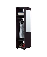 Fm Furniture Benson Wardrobe in melamine with mirror and open storage