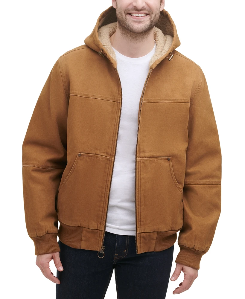 Bass Outdoor Men's Hooded Zip-Front Fleece-Lined Bomber Jacket