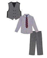 Nautica Baby Boys Grey Herringbone Vest 4-Piece Set