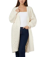 Guess Women's Valeria Mixed-Stitch Long Cardigan