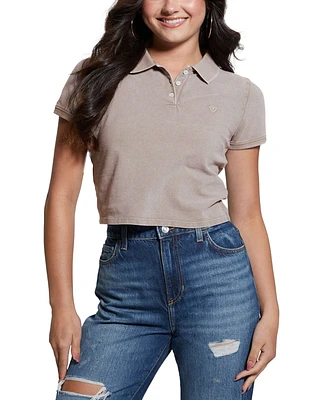 Guess Women's Cora Cropped Pique Polo