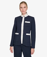 Tommy Hilfiger Women's Contrast Stand-Collar Blazer