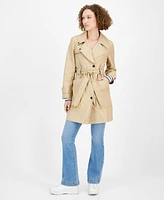 Dkny Jeans Women's Belted Snap-Front Trench Coat