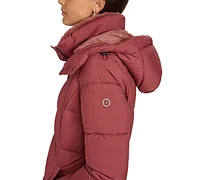 Calvin Klein Women's Hooded Faux-Fur-Lined Midi Puffer Coat